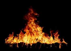 Fire isolated over black background
